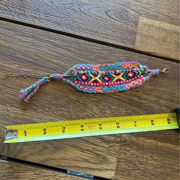 WOMAN’S gorgeous handmade bracelet. Embellished with rhinestones. Bright colours - Picture 4 of 5